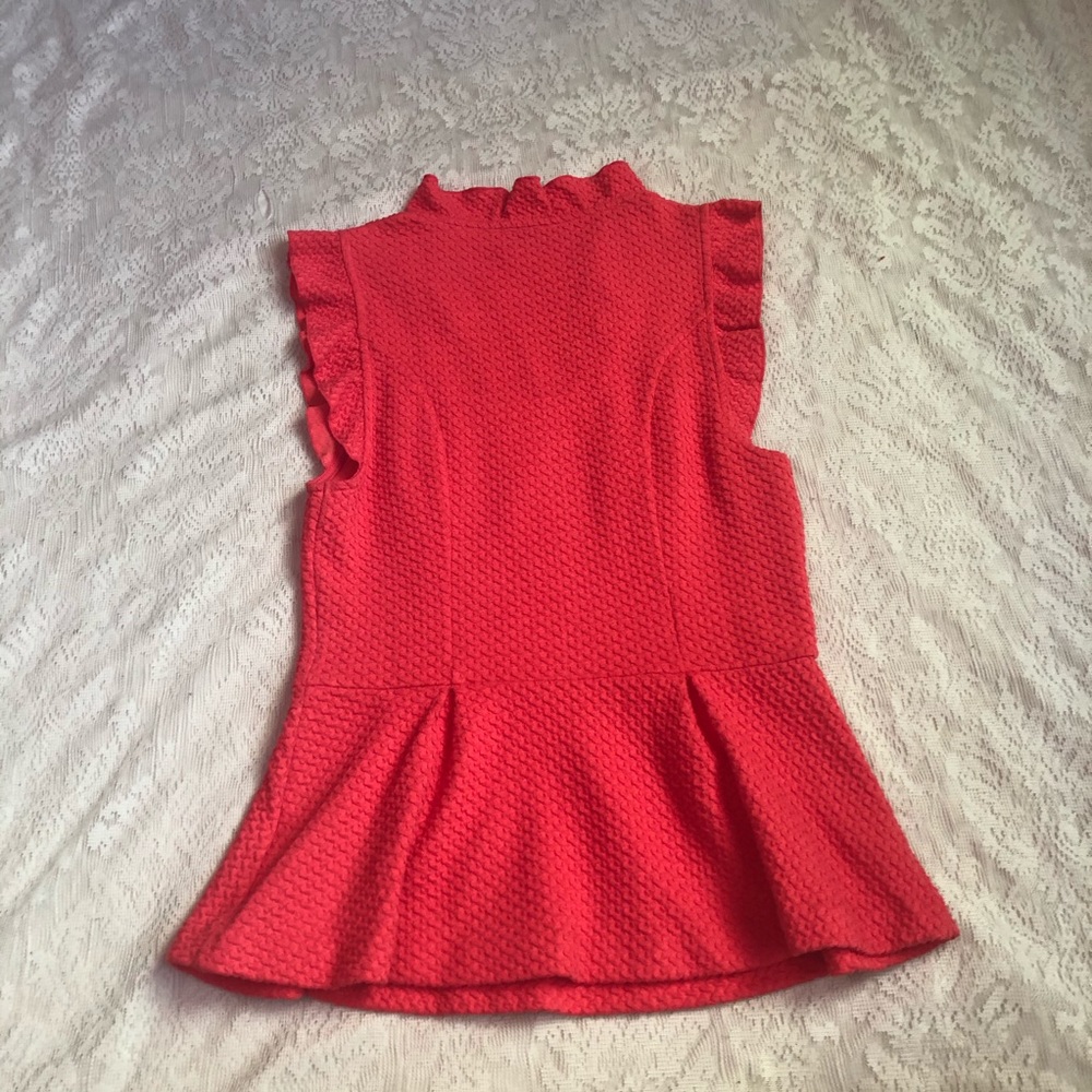 Anthro Postmark textured ruffle peplum top - Picture 7 of 8